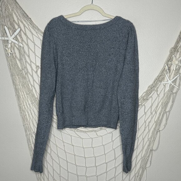 FREE PEOPLE Complete Me Grey Cotton Alpaca Blend Pullover Sweater S - Picture 5 of 7